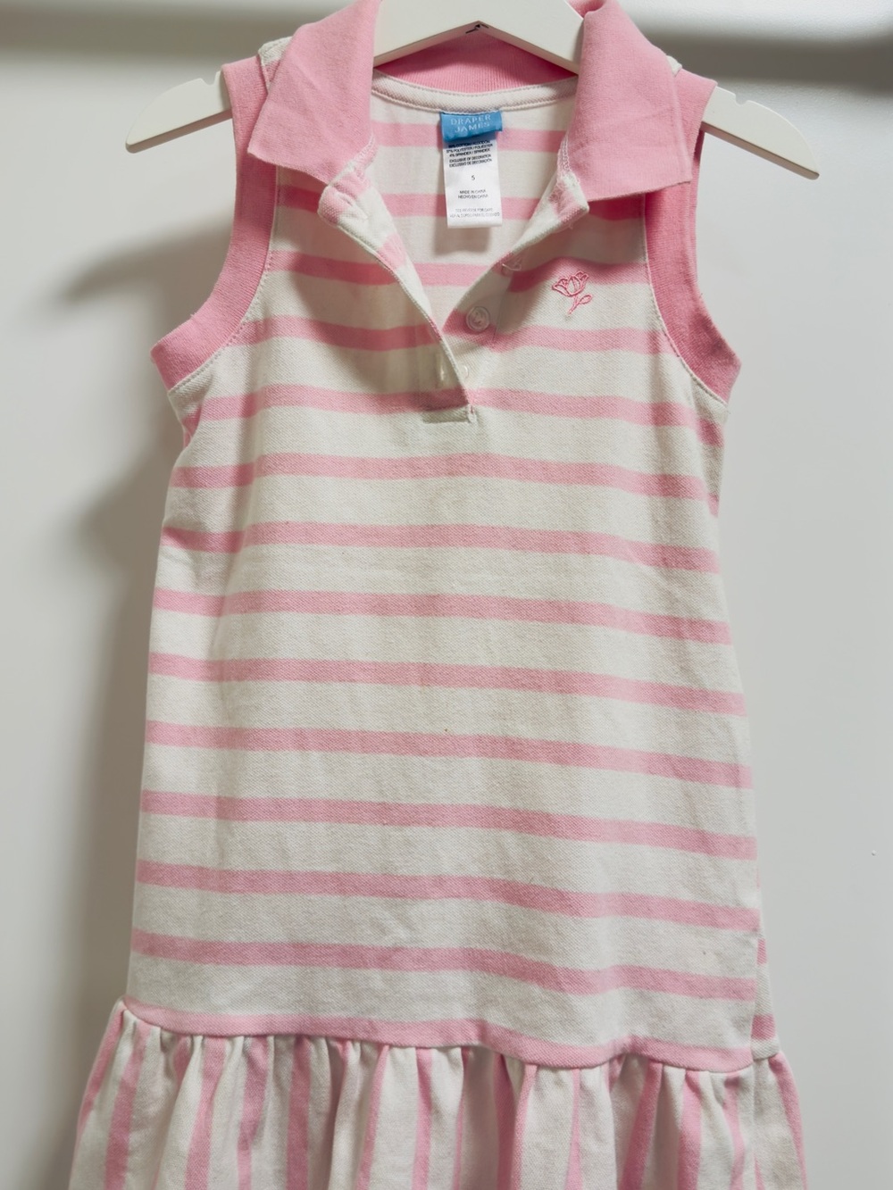 Draper James Pink & White Striped Sleeveless Polo Nightgown